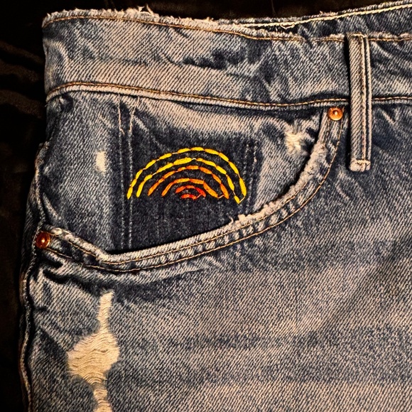 NWOT Mother Superior The Vagabond Mini Fray- Mini Skirt Size 10/30 W18/H21/L14.5 - Picture 3 of 13